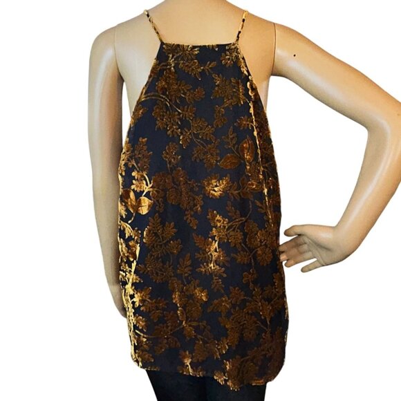 LOFT Womens Sleeveless Velvet Burnout Top Size S Whimsygoth Regency - Picture 4 of 8